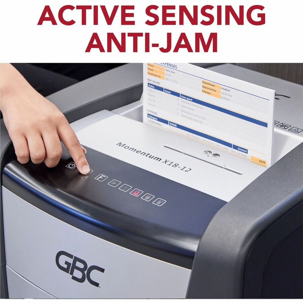 ACCO Brands Corporation GBC WSM177002 GBC Momentum Paper Shredder, X18-12, Micro-Cut, P-4, Anti-Jam, 18 Sheets ACCO Brands Corporation GBC WSM177002 GBC Momentum Paper Shredder, X18-12, Micro-Cut, P-4, Anti-Jam, 18 Sheets