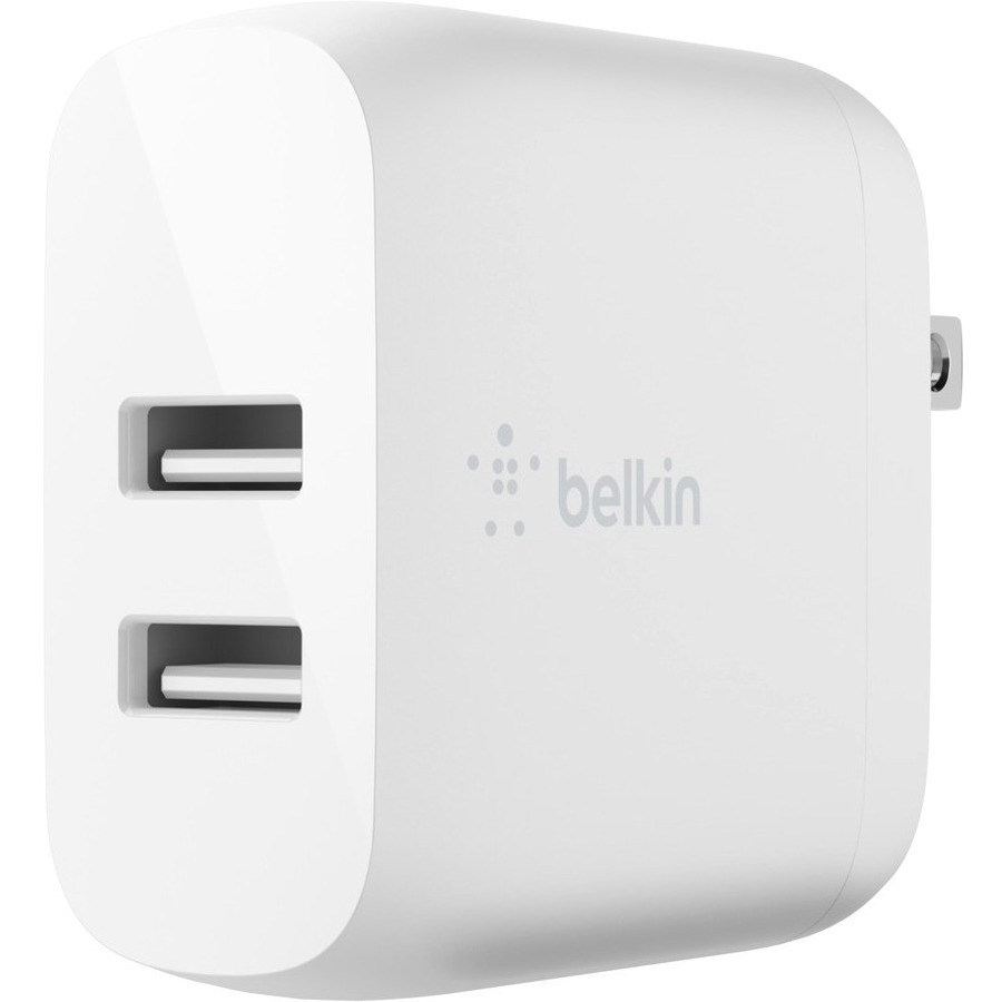 Belkin International, Inc Belkin WCE002DQ1MWH Belkin BoostCharge Dual USB-A Wall Charger 24W (USB-A to Micro-USB cable included) - Power Adapter