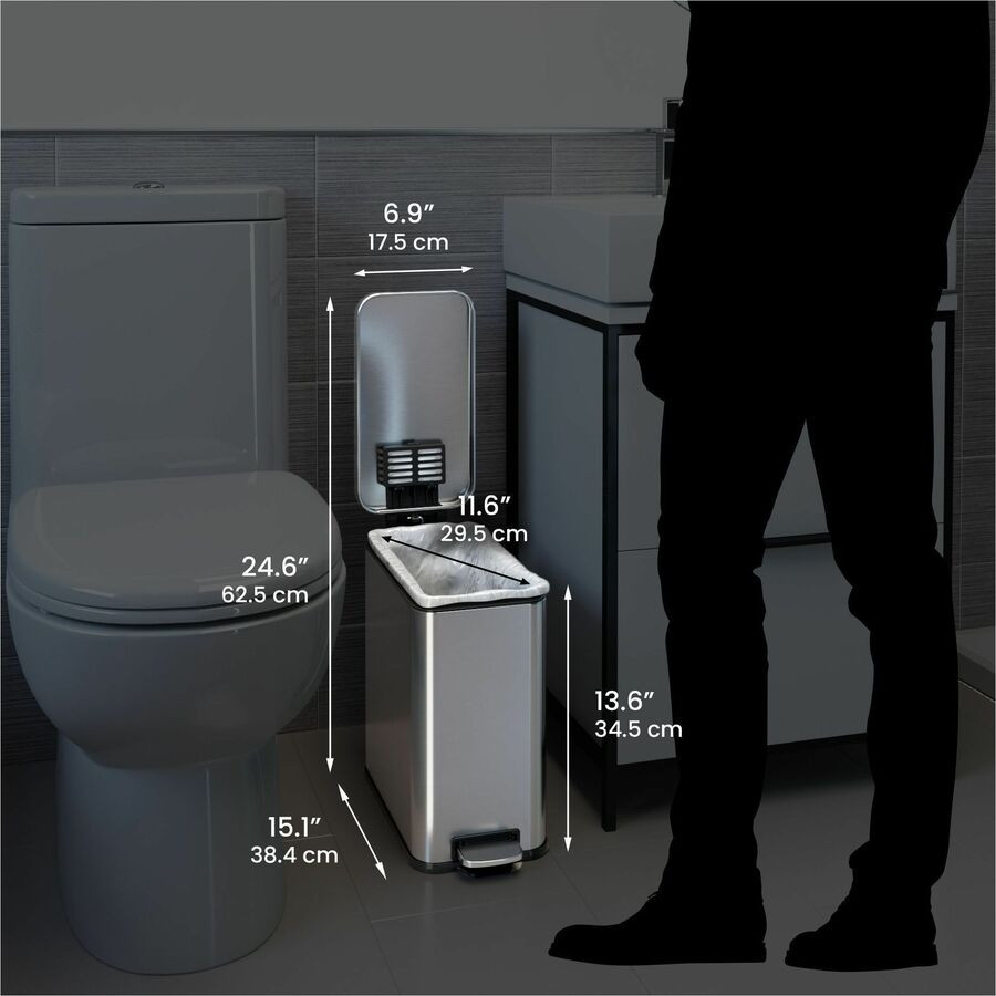 HLS Commercial HLSS03R HLS Commercial Soft Step 3-Gallon Trash Can