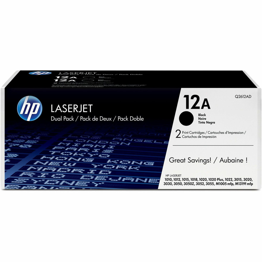 HP Inc. HP Q2612D HP 12A (Q2612D) Original Standard Yield Laser Toner Cartridge - Dual Pack - Black - 2 / Carton