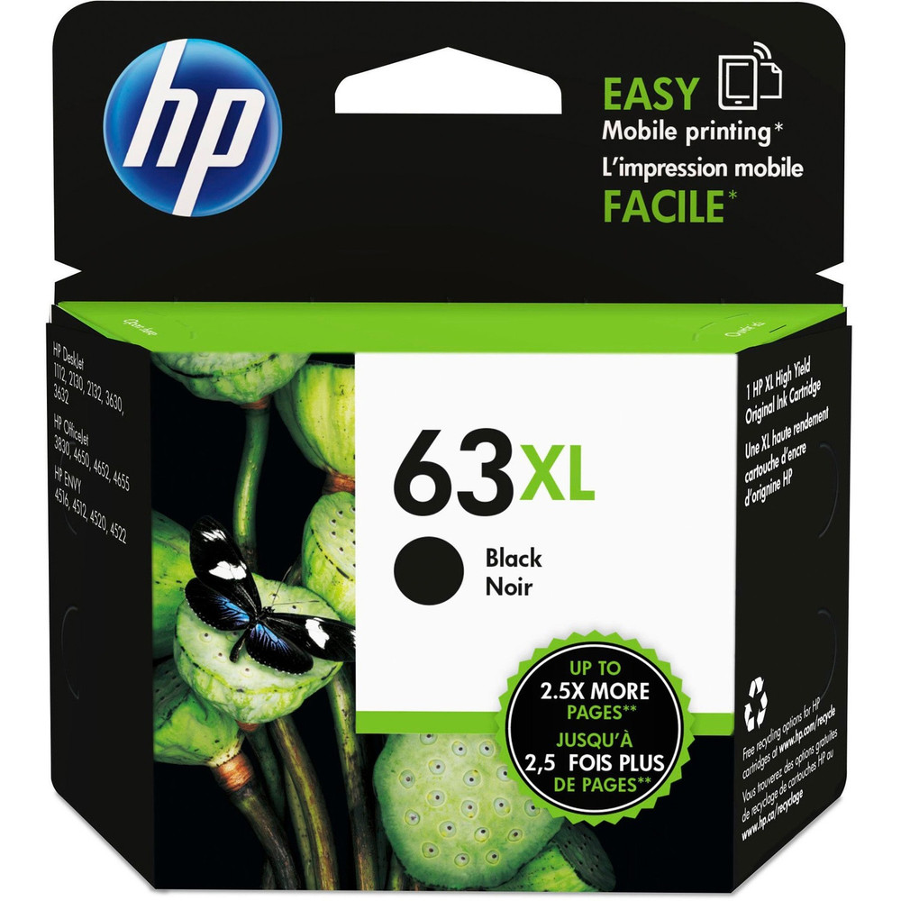 HP Inc. HP F6U64AN HP 63XL Original High Yield Inkjet Ink Cartridge - Black - 1 Each