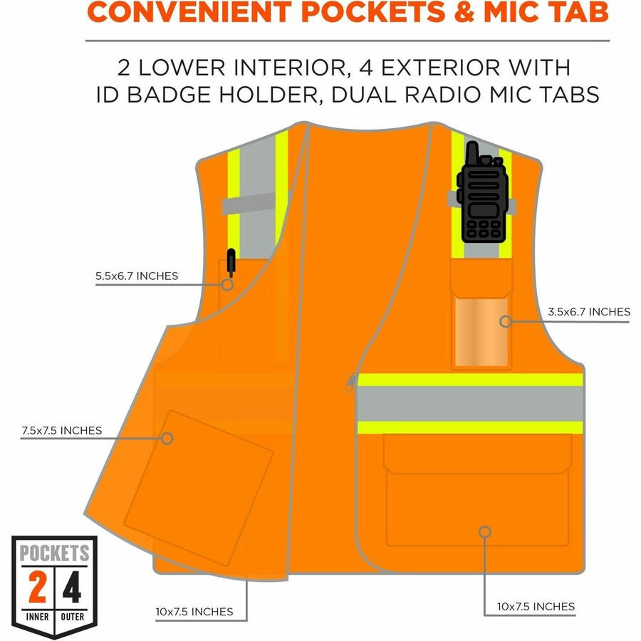 Tenacious Holdings, Inc Ergodyne 24574 Ergodyne 8246Z 2-Tone High-Visibility Safety Vest