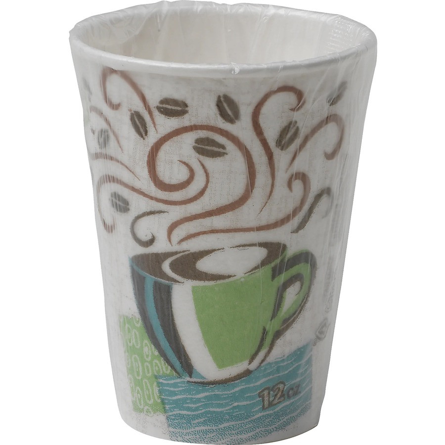 Georgia Pacific Corp. Dixie 5342CDWR Dixie PerfecTouch 12 oz Insulated Wrapped Paper Hot Coffee Cups by GP Pro