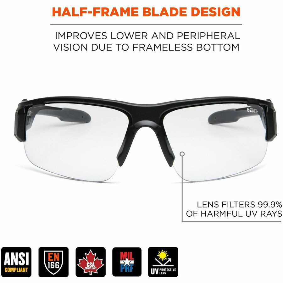 Tenacious Holdings, Inc Ergodyne 52005 Ergodyne DAGR Anti-Scratch/Anti-Fog Safety Glasses