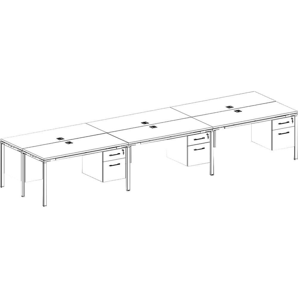 Norstar Office Products Inc Boss SGSD021101 Boss 6 Desks 3 Side by Side and 3 Face to Face with 6 Pedestals