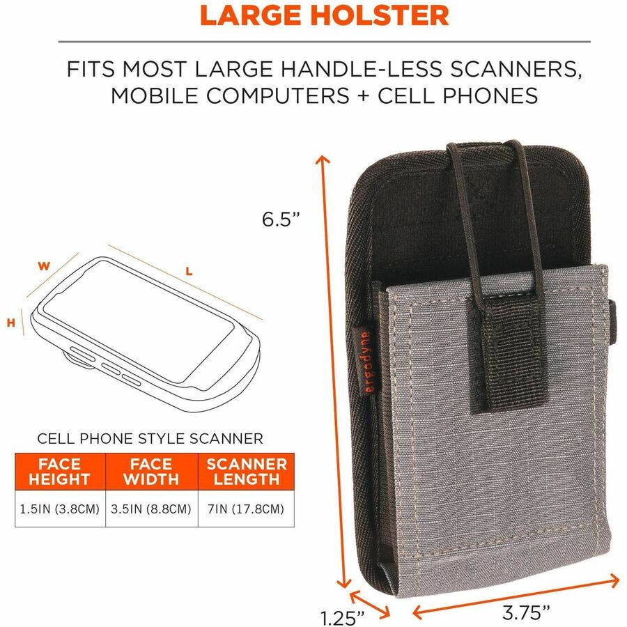 Tenacious Holdings, Inc Squids 19187 Squids 5544 Carrying Case (Holster) Mobile Computer, Bar Code Scanner, Cell Phone - Gray