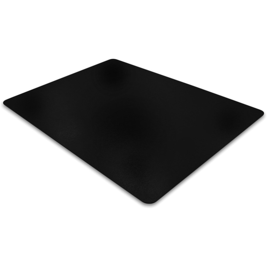 Floortex FC114860LEBV Advantagemat&reg; Black Vinyl Rectangular Chair Mat for Carpets - 48" x 60"