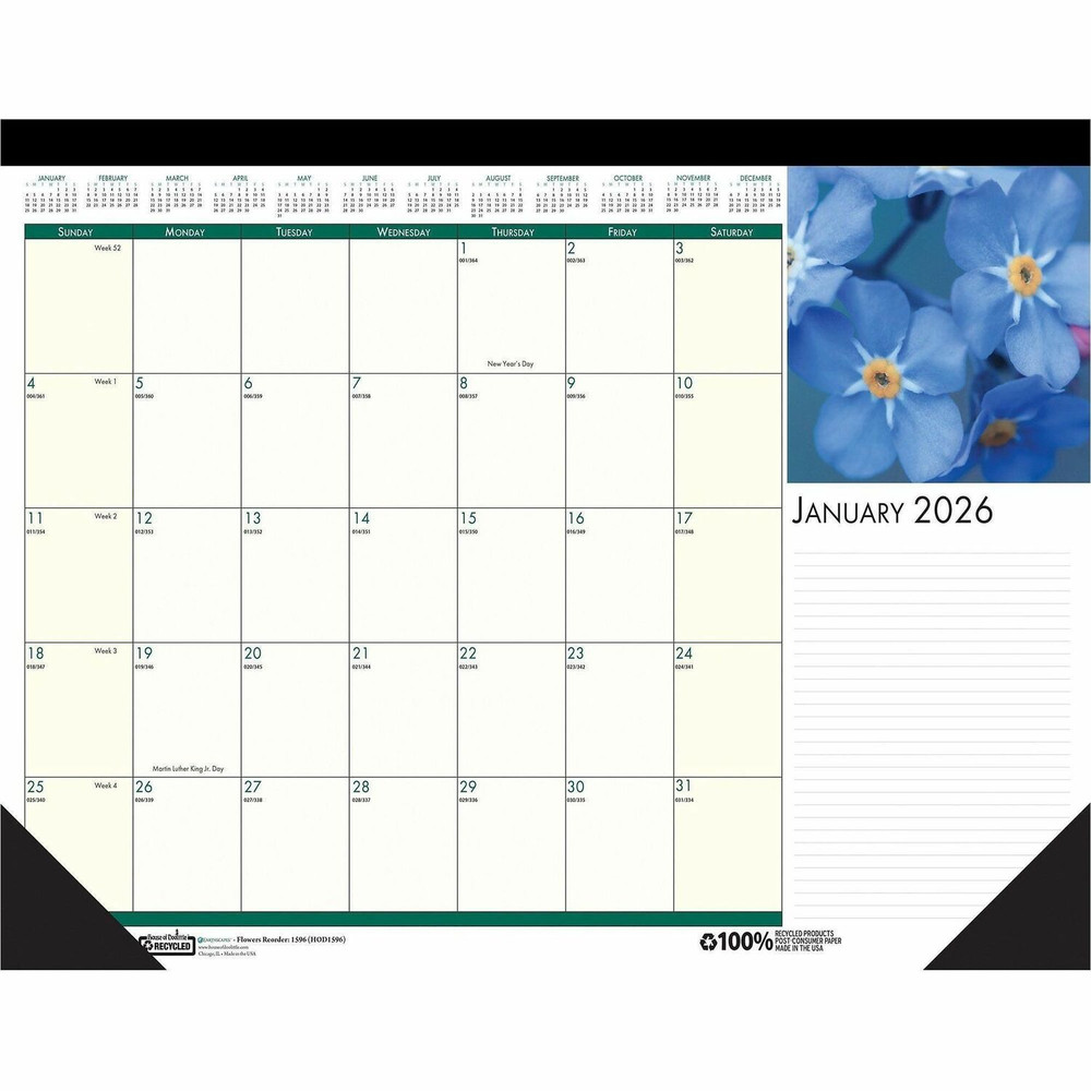House of Doolittle 1596 House of Doolittle EarthScapes Flowers 18-1/2" Desk Pad