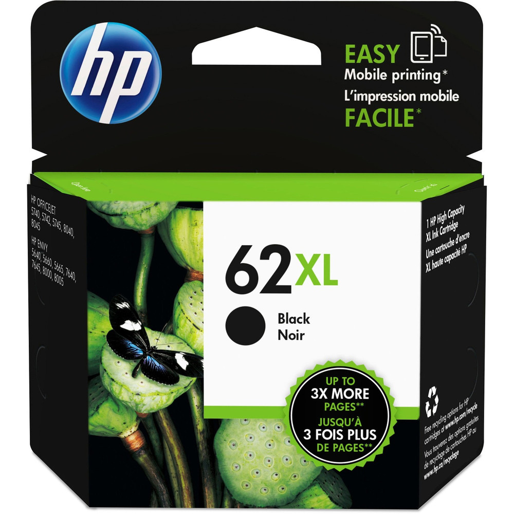 HP Inc. HP C2P05AN HP 62XL (C2P05AN) Original High Yield Inkjet Ink Cartridge - Black - 1 Each