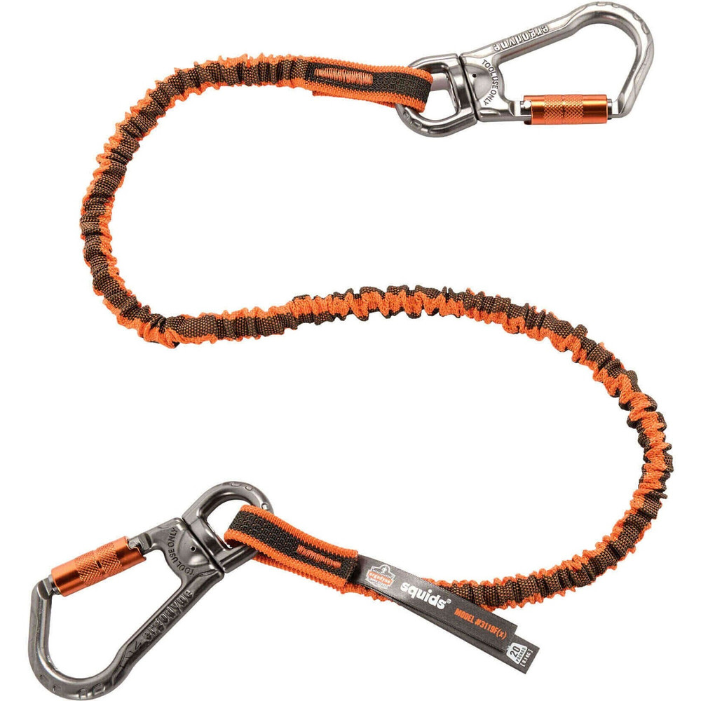 Tenacious Holdings, Inc Squids 19829 Squids 3119F(x) Double-Locking Dual Carabiner Tool Lanyard with Swivel - 25lbs