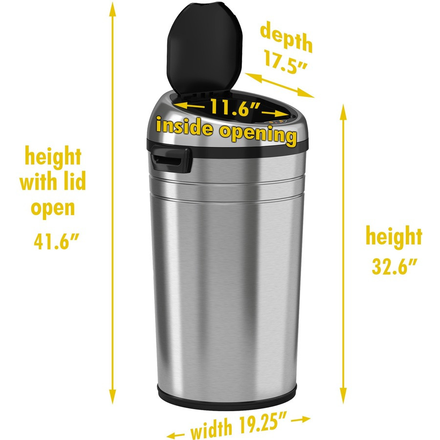 HLS Commercial HLS23RC HLS Commercial XL Round Stainless Sensor Trash Can