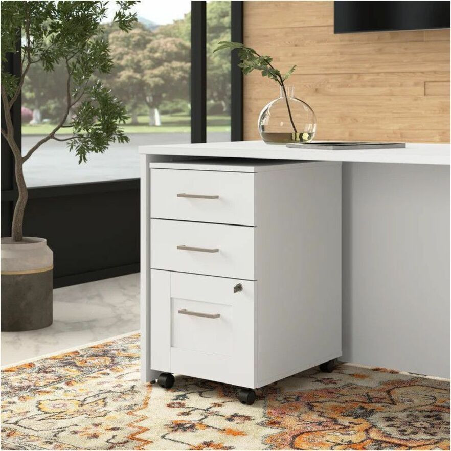 Bush Industries, Inc Bush Business Furniture HHF116WH Bush Business Furniture Hampton Heights 3 Drawer Mobile File Cabinet