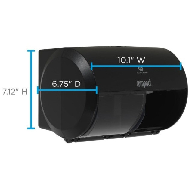 Georgia Pacific Corp. Compact 56784A Compact 2-Roll Side-by-Side Coreless High-Capacity Toilet Paper Dispenser