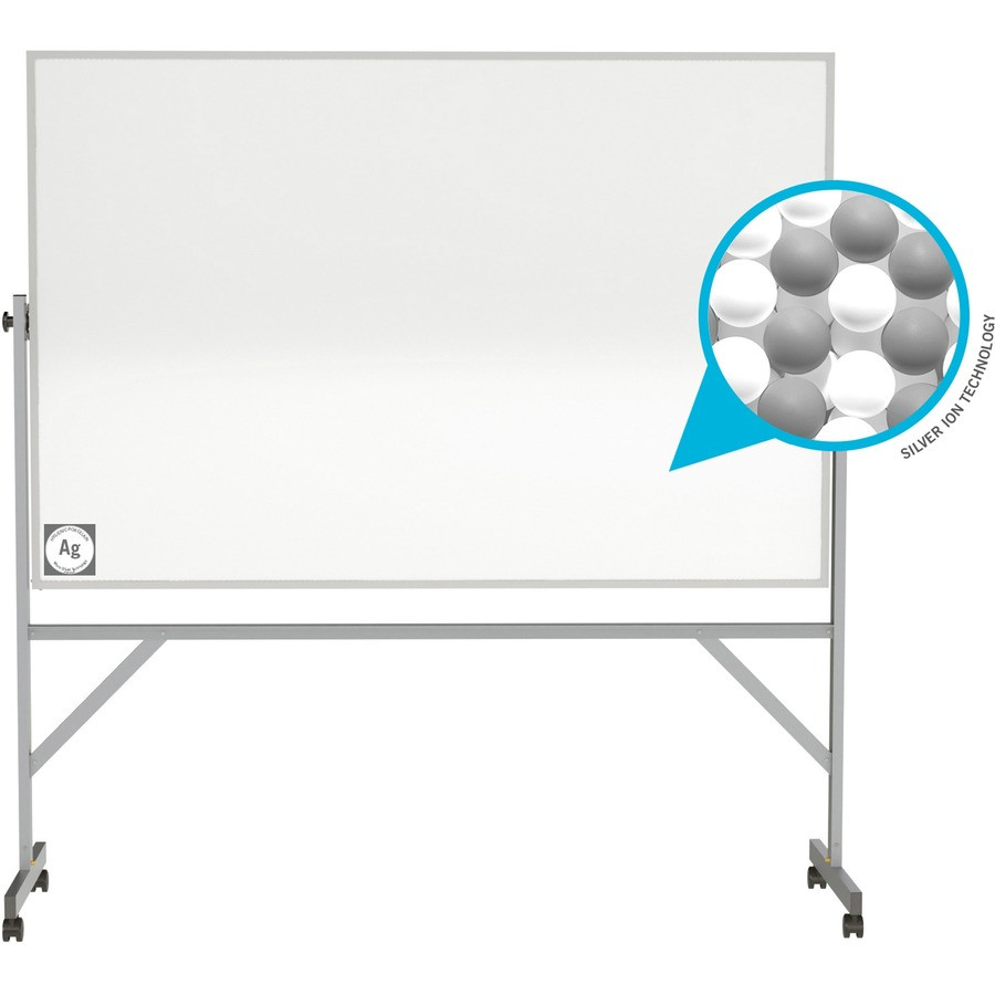 Ghent Manufacturing, Inc Ghent ARM4M448 Ghent Hygienic Porcelain Mobile Whiteboard with Aluminum Frame