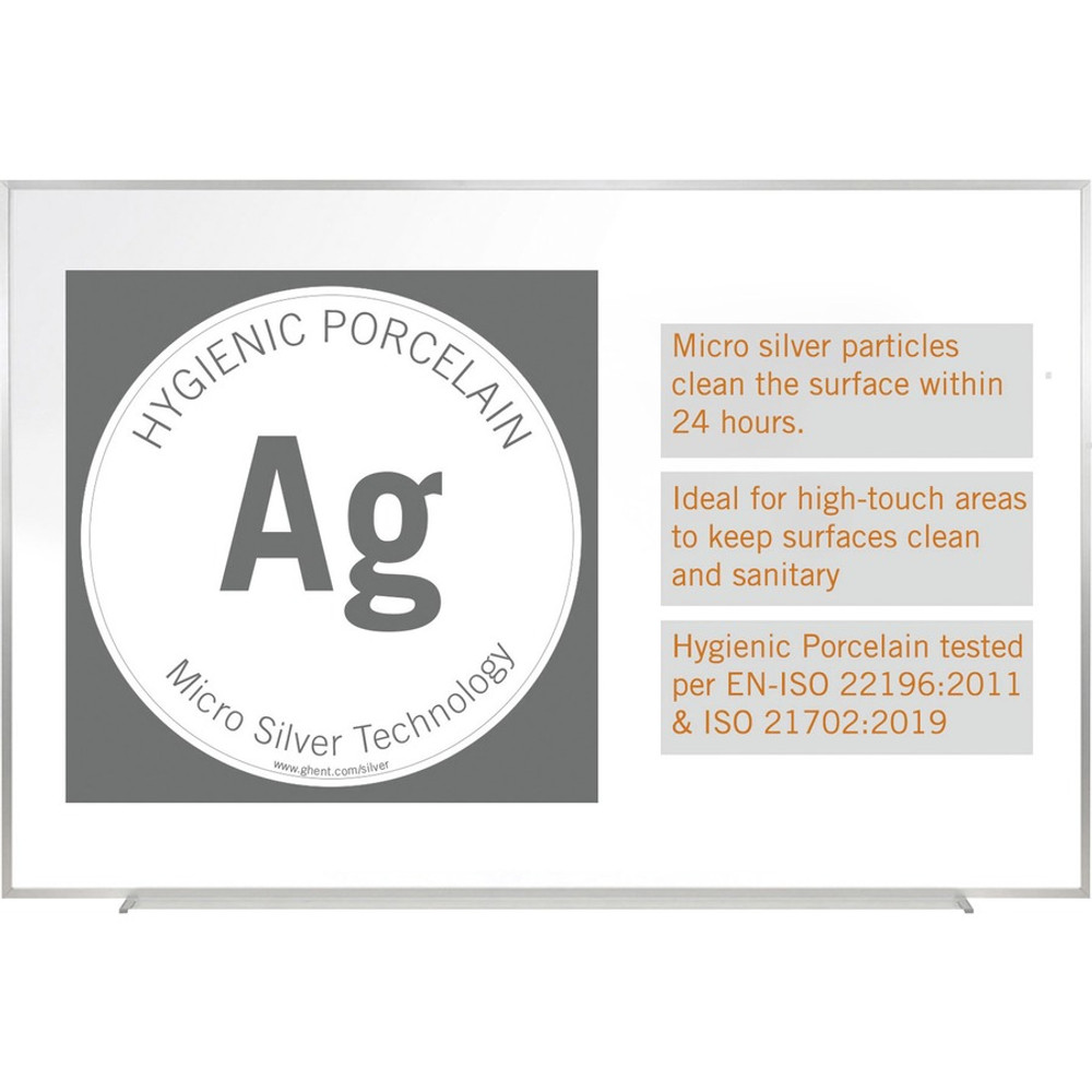 Ghent Manufacturing, Inc Ghent M4-23-1 Ghent Hygienic Porcelain Whiteboard with Aluminum Frame Ghent Manufacturing, Inc Ghent M4-23-1 Ghent Hygienic Porcelain Whiteboard with Aluminum Frame