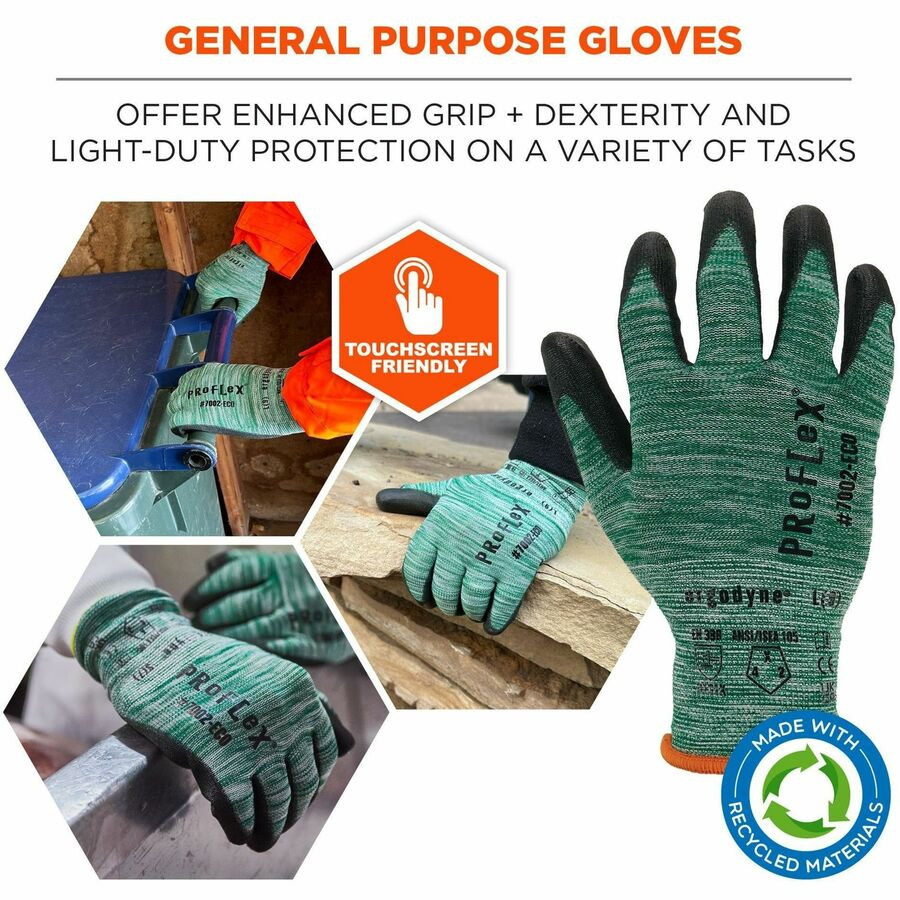Tenacious Holdings, Inc Ergodyne 10561 Ergodyne 7002-ECO Recycled PU-Coated Gloves
