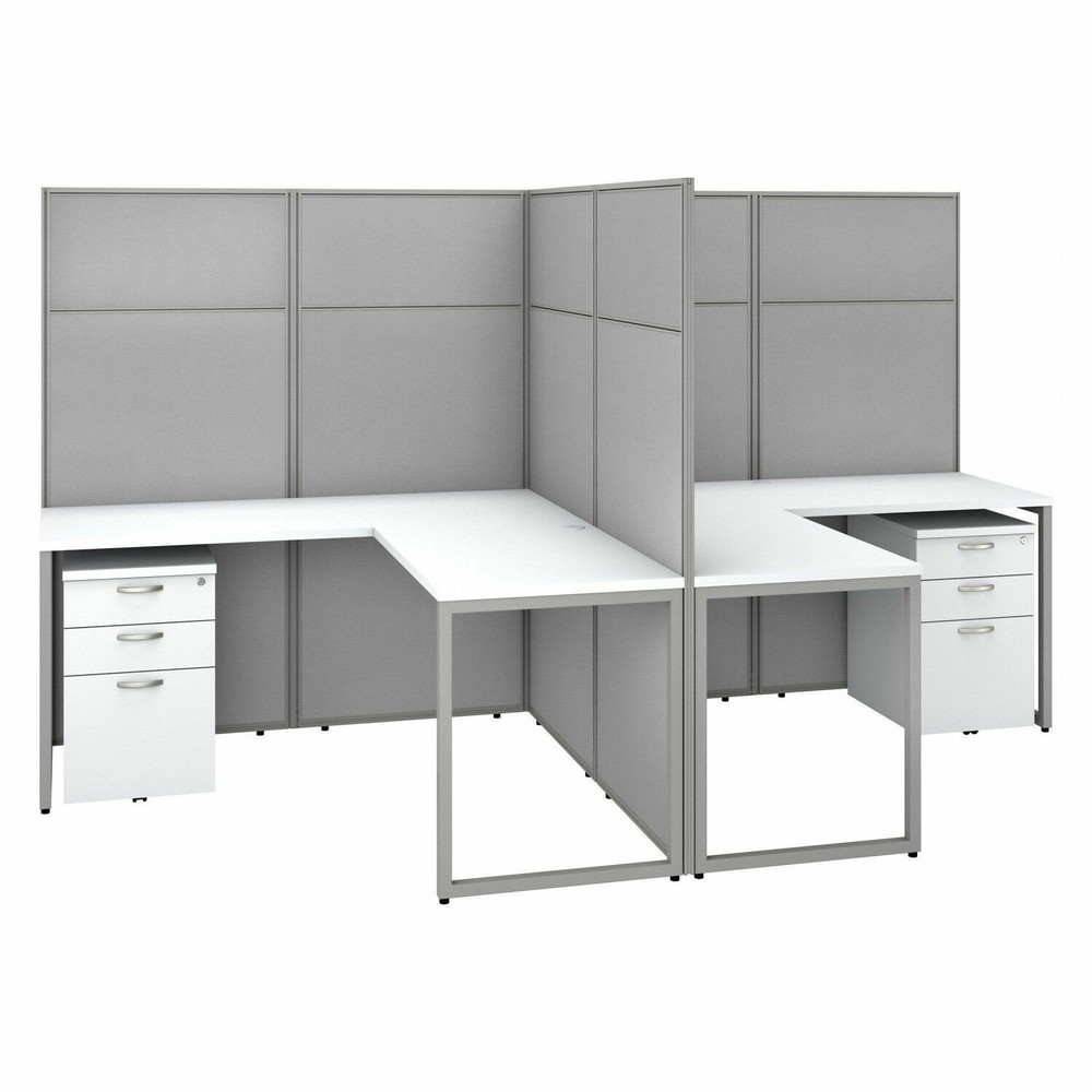 Bush Industries, Inc Bush Business Furniture EODH56SWH-03K Bush Business Furniture Easy Office 60W 2 Person L Shaped Cubicle Desk with Drawers and 66H Panels