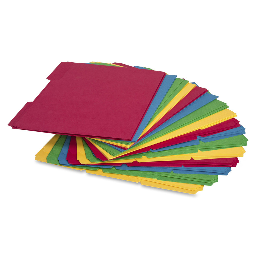 Business Source 16517 Business Source 1/3 Tab Cut Letter Recycled Top Tab File Folder
