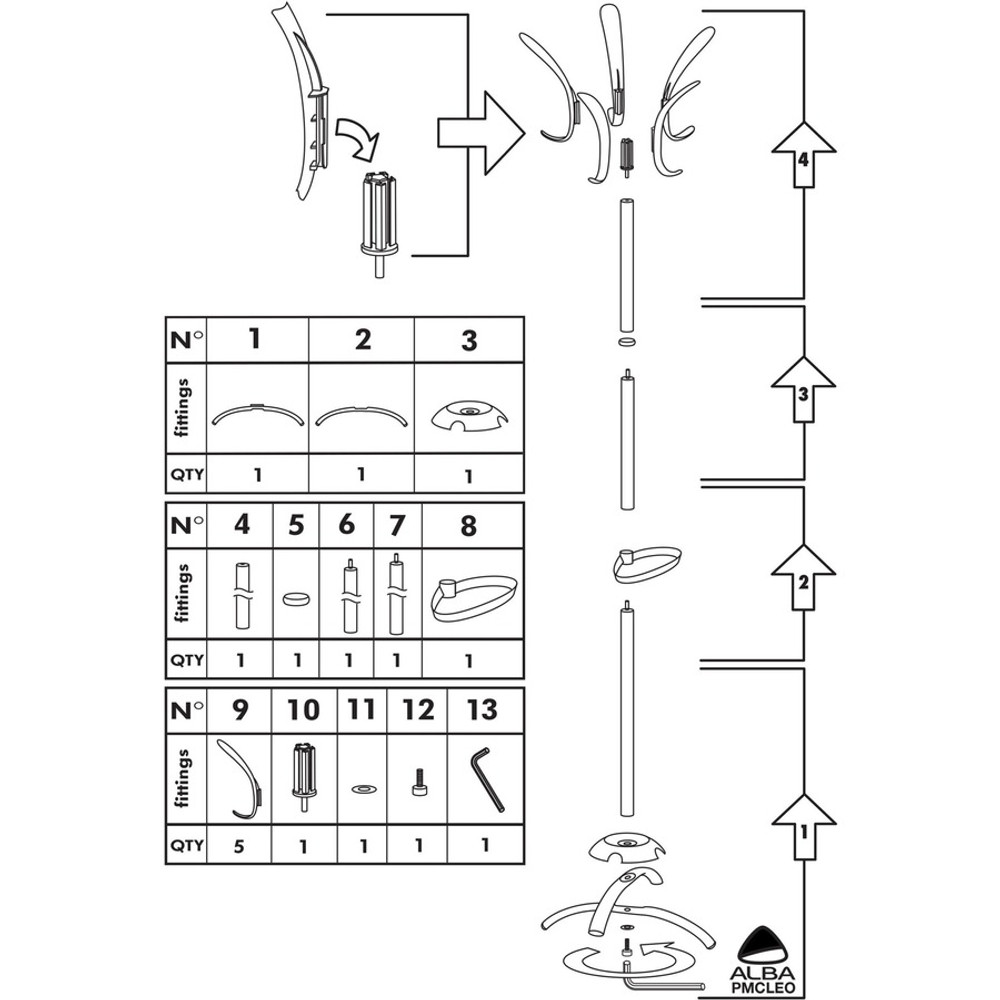 Alba, Inc Alba PMCLEON Alba Black Coat Stand
