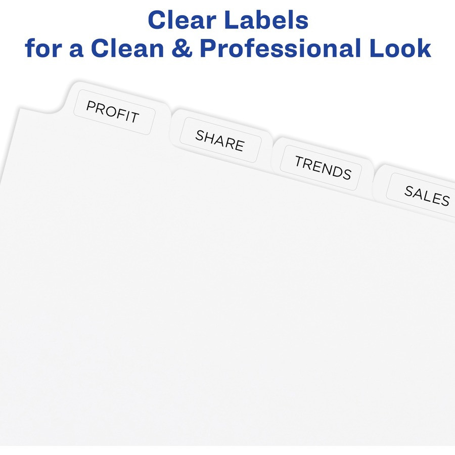 Avery Avery&reg; CPK8 Avery&reg; Print & Apply Clear Label Dividers - Index Maker Easy Peel Printable Labels