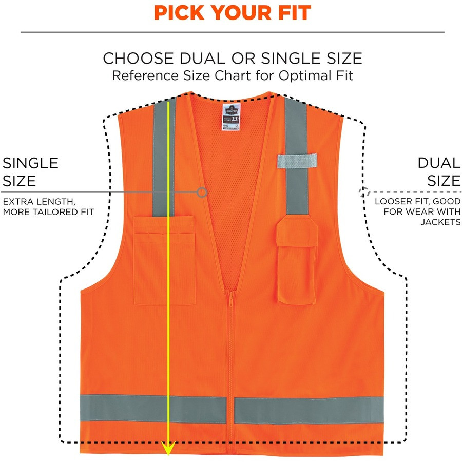 Tenacious Holdings, Inc GloWear 24017 GloWear 8249Z Type R Class 2 Economy Surveyors Vest