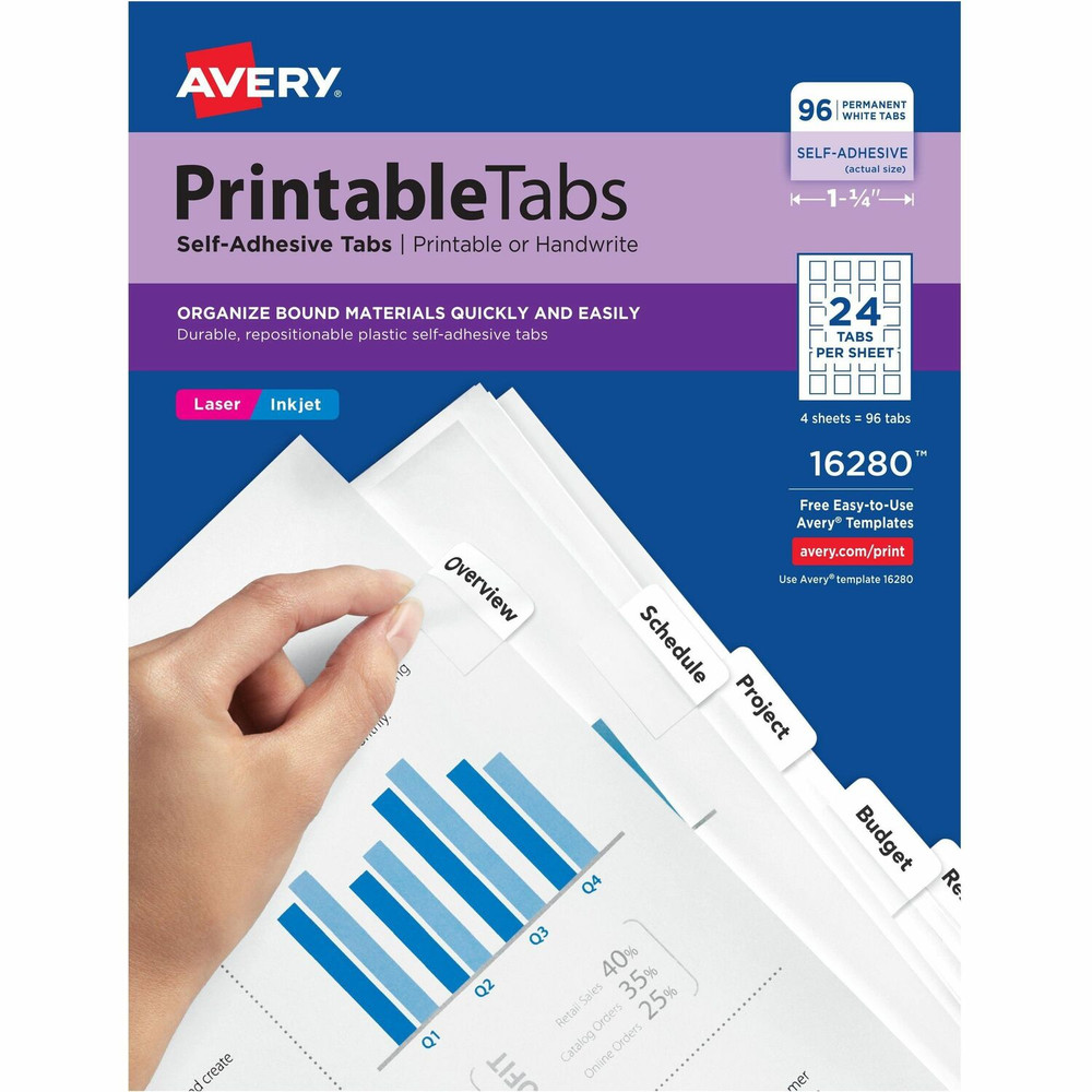 Avery Avery&reg; 16280 Avery&reg; Printable Repositionable Tabs