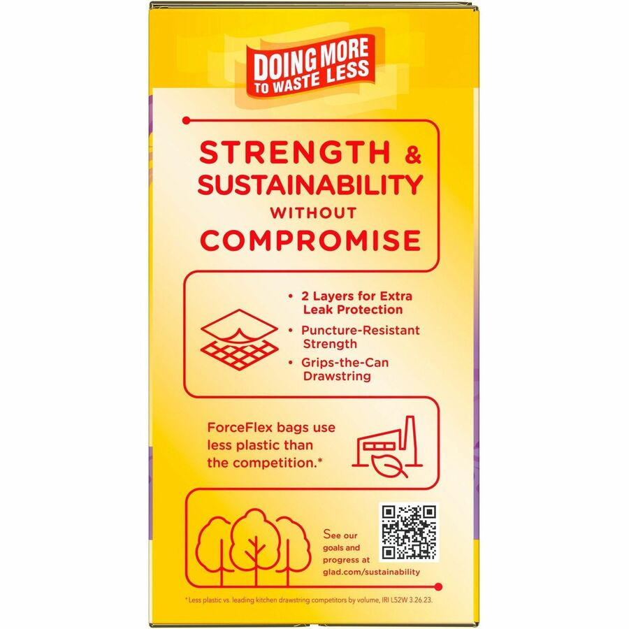 The Clorox Company Glad 79157 Glad ForceFlex Tall Kitchen Drawstring Trash Bags