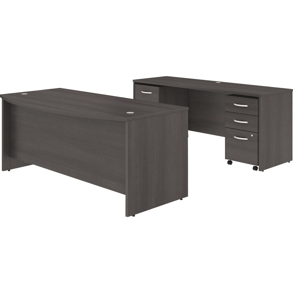 Bush Industries, Inc Bush Business Furniture STC009SGSU Bush Business Furniture Studio C 72W x 36D Bow Front Desk and Credenza with Mobile File Cabinets
