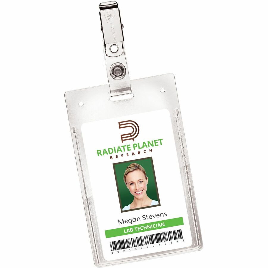 Avery Avery&reg; 2920 Avery(R) Heavy Duty Badge Holders, 3.5" x 2.25" , 50 Vertical Name Badge Holders with Clips (2920)