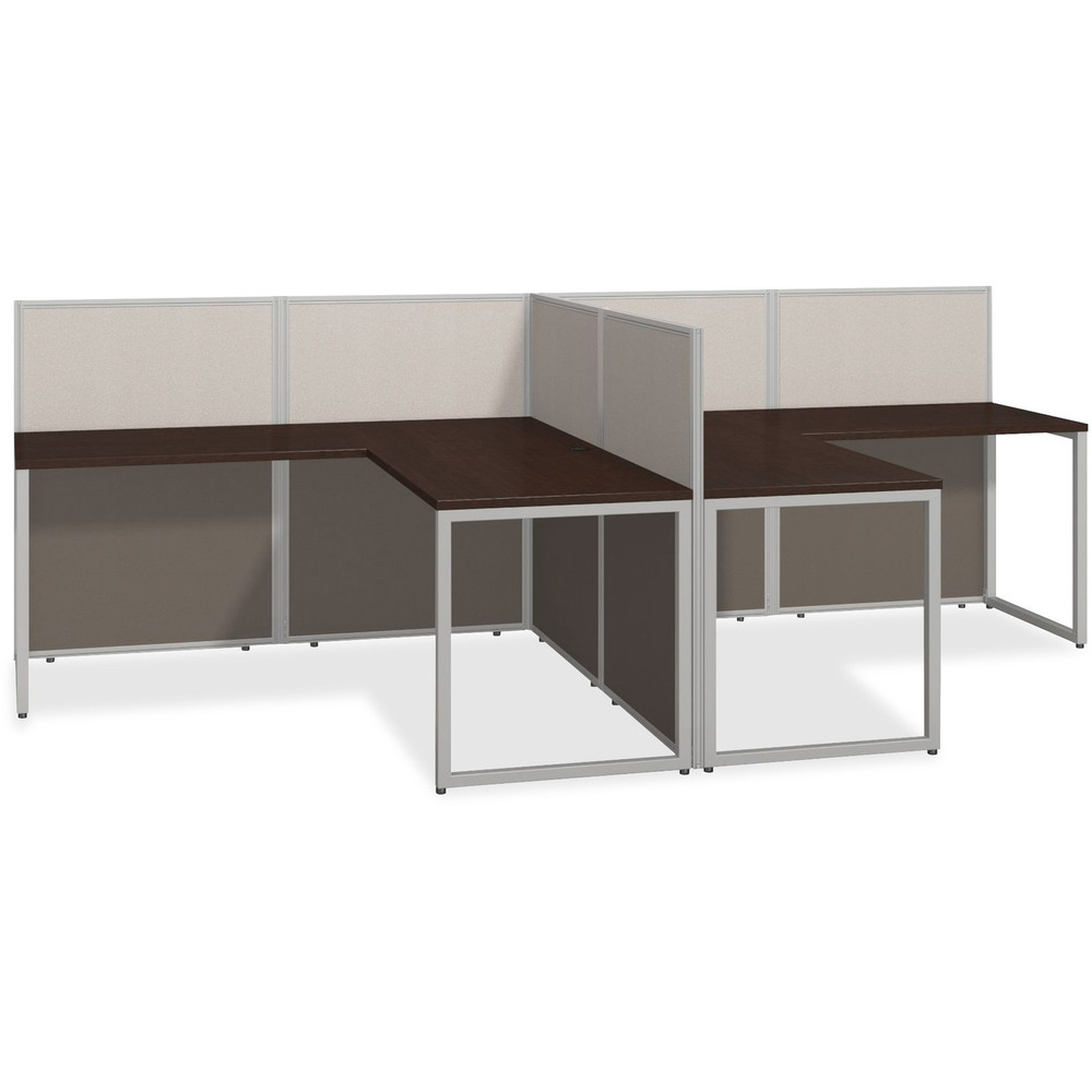 Bush Industries, Inc Bush Business Furniture EOD560MR-03K Bush Business Furniture Easy Office 60W 2 Person L Desk Open Office - 3-Drawer