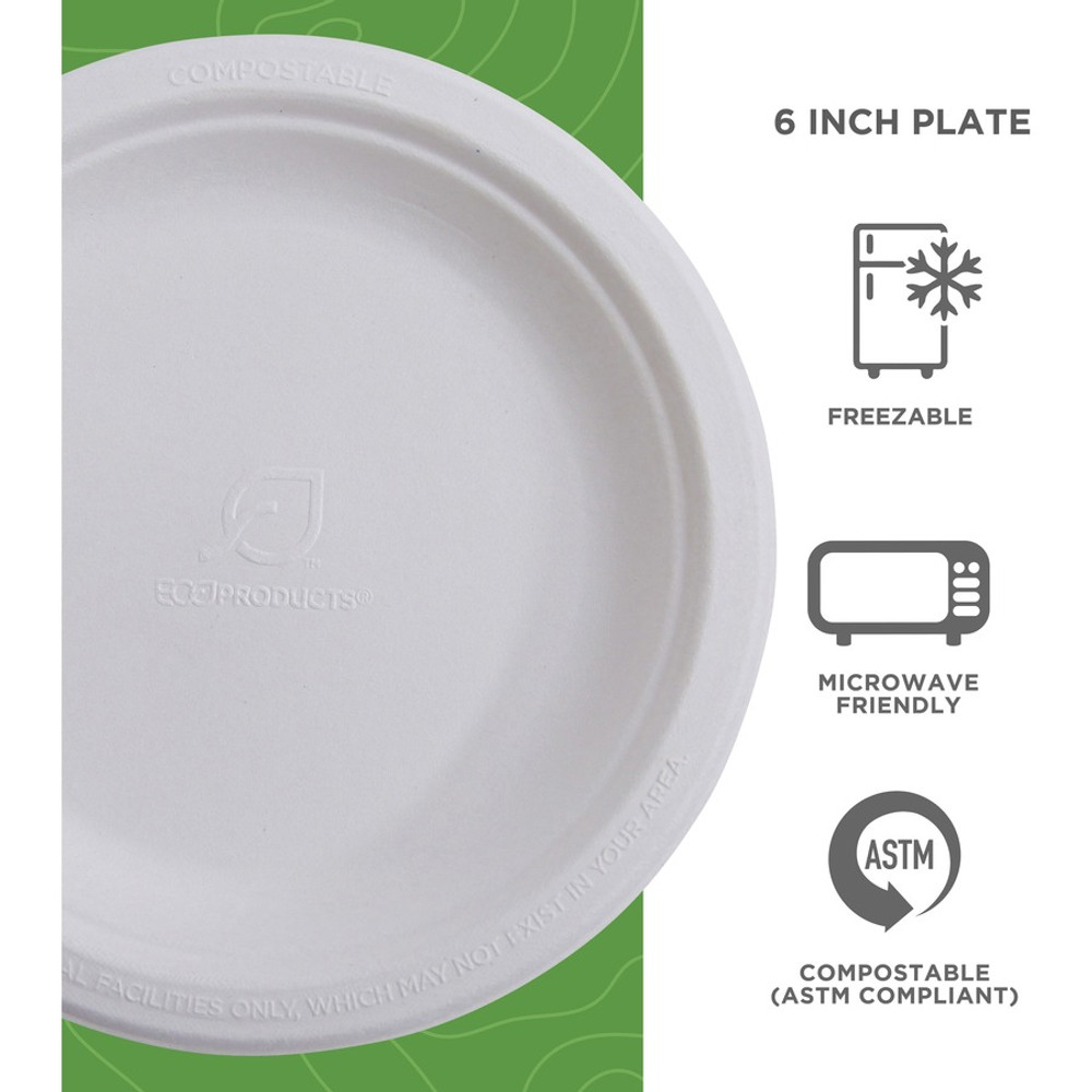 Eco-Products, Inc Eco-Products EP-P016NFA Eco-Products Vanguard 6" Sugarcane Plates