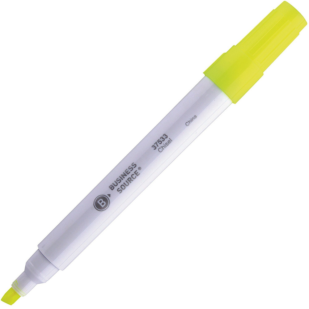 Business Source 37533 Business Source Chisel Tip Yellow Value Highlighter