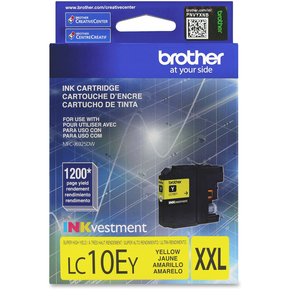 Brother Industries, Ltd Brother LC10EY Brother Genuine LC10EY INKvestment Super High Yield Yellow Ink Cartridge