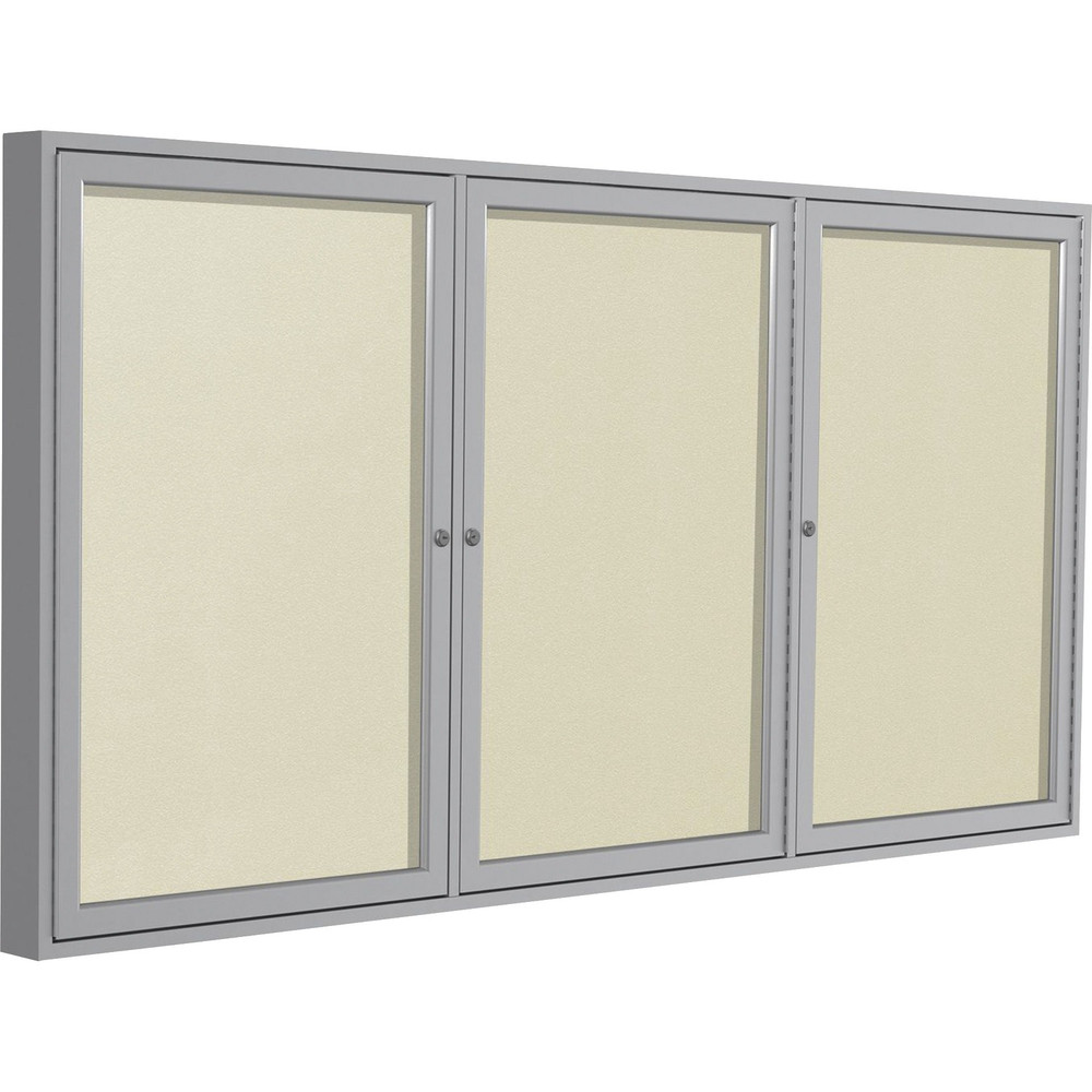Ghent Manufacturing, Inc Ghent PA34896VX185 Ghent 3 Door Enclosed Vinyl Bulletin Board with Satin Frame