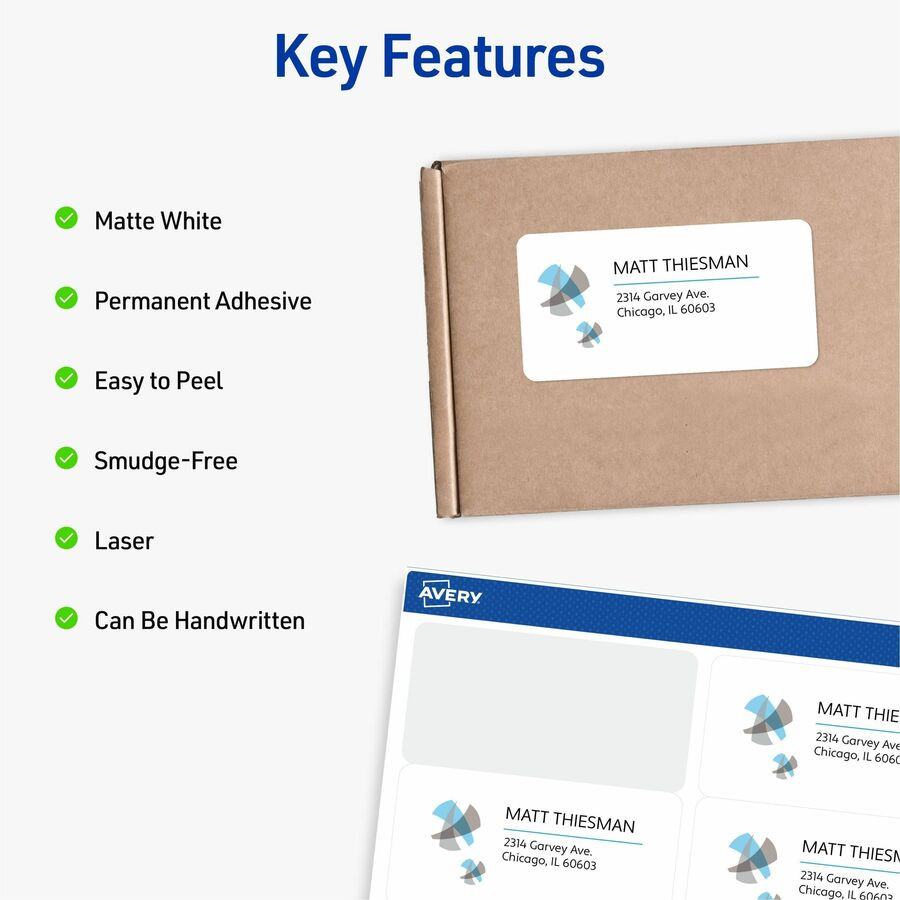 Avery Avery&reg; 5263 Avery&reg; Shipping Labels, Sure Feed&reg;, 2" x 4" , 250 Labels (5263)
