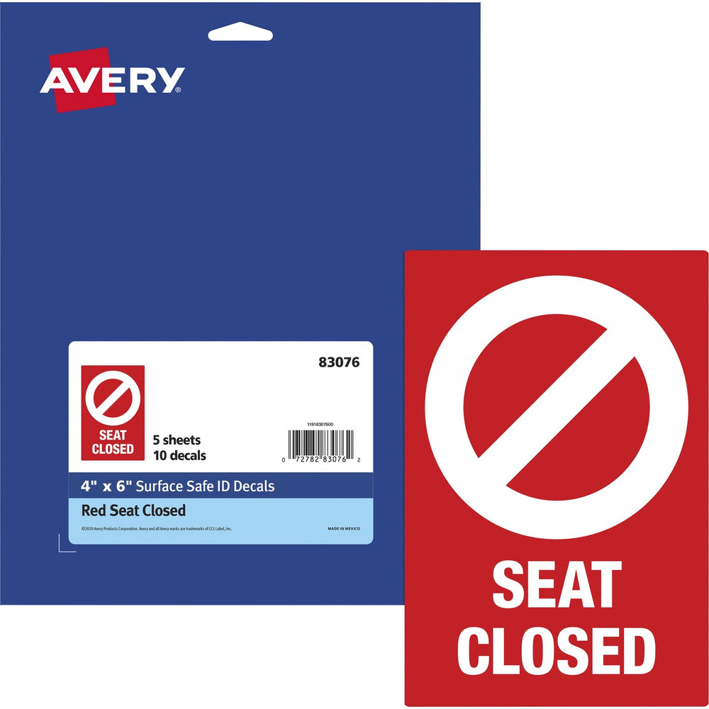 Avery Avery&reg; 83076 Avery&reg; Surface Safe SEAT CLOSED Chair Decals