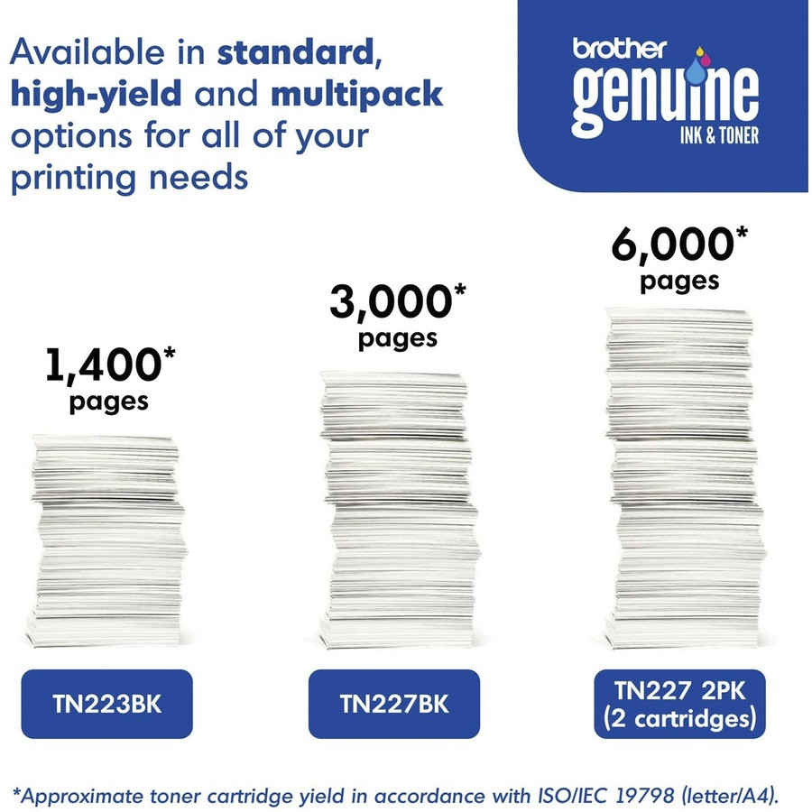 Brother Industries, Ltd Brother TN227 2PK Brother TN227 Original High Yield Laser Toner Cartridge - Twin-pack - Black - 2 / Box