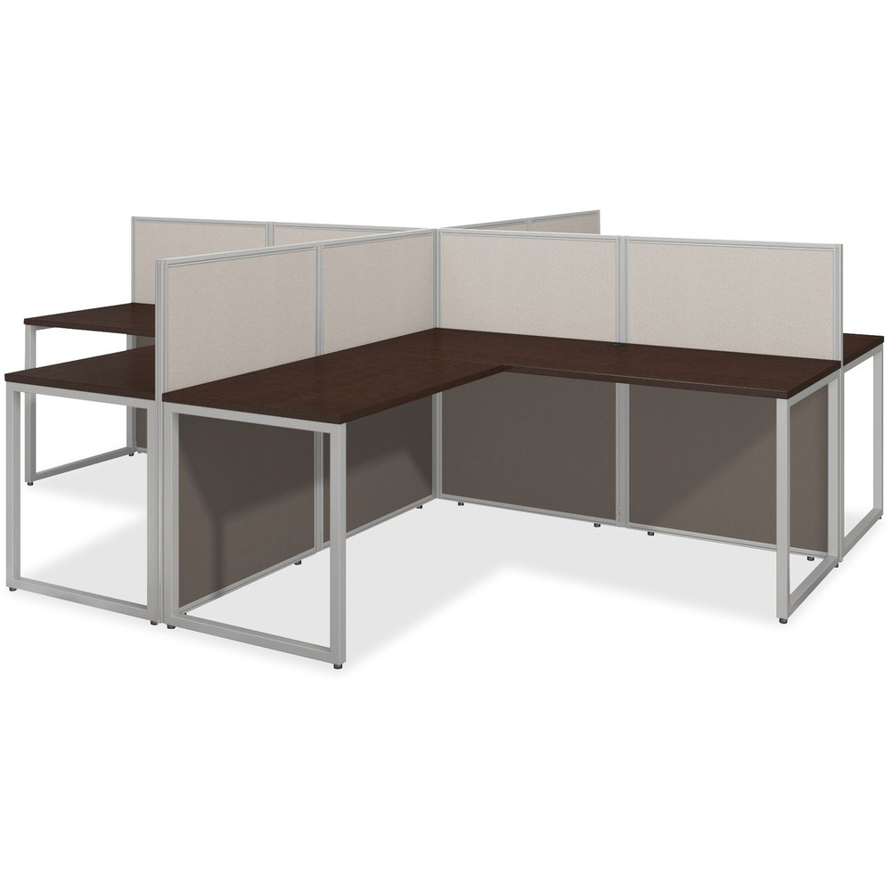 Bush Industries, Inc Bush Business Furniture EOD760MR-03K Bush Business Furniture Easy Office 60W 4 Person L Desk Open Office
