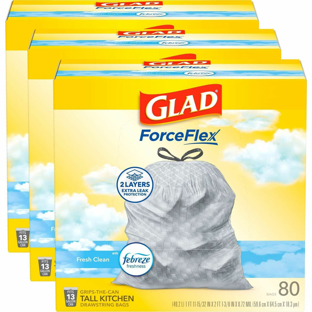 The Clorox Company Glad 78899CT Glad ForceFlex Tall Kitchen Drawstring Trash Bags