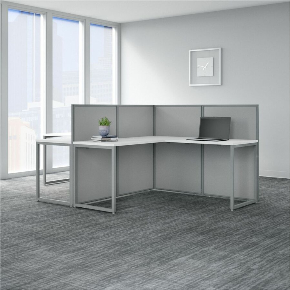 Bush Industries, Inc Bush Business Furniture EOD560WH-03K Bush Business Furniture Easy Office 60W 2 Person L Shaped Cubicle Desk Workstation with 45H Panels