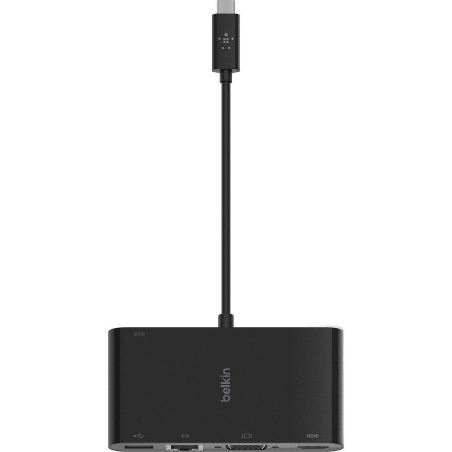Belkin International, Inc Belkin AVC004BK-BL Belkin USB-C Multiport Adapter, USB-C to HDMI - USB A 3.0 - VGA, up to 100W Power Delivery, up 4k Resolution