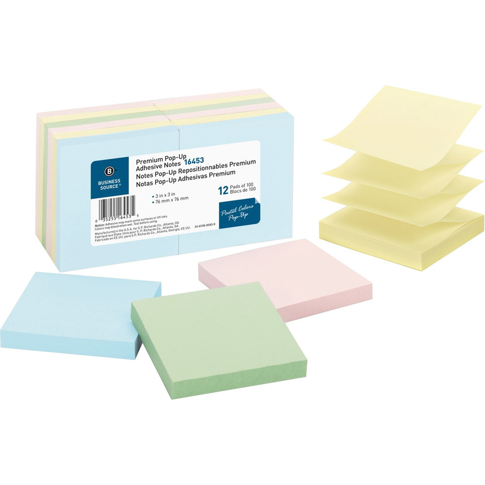 Business Source 16453 Business Source Reposition Pop-up Adhesive Notes