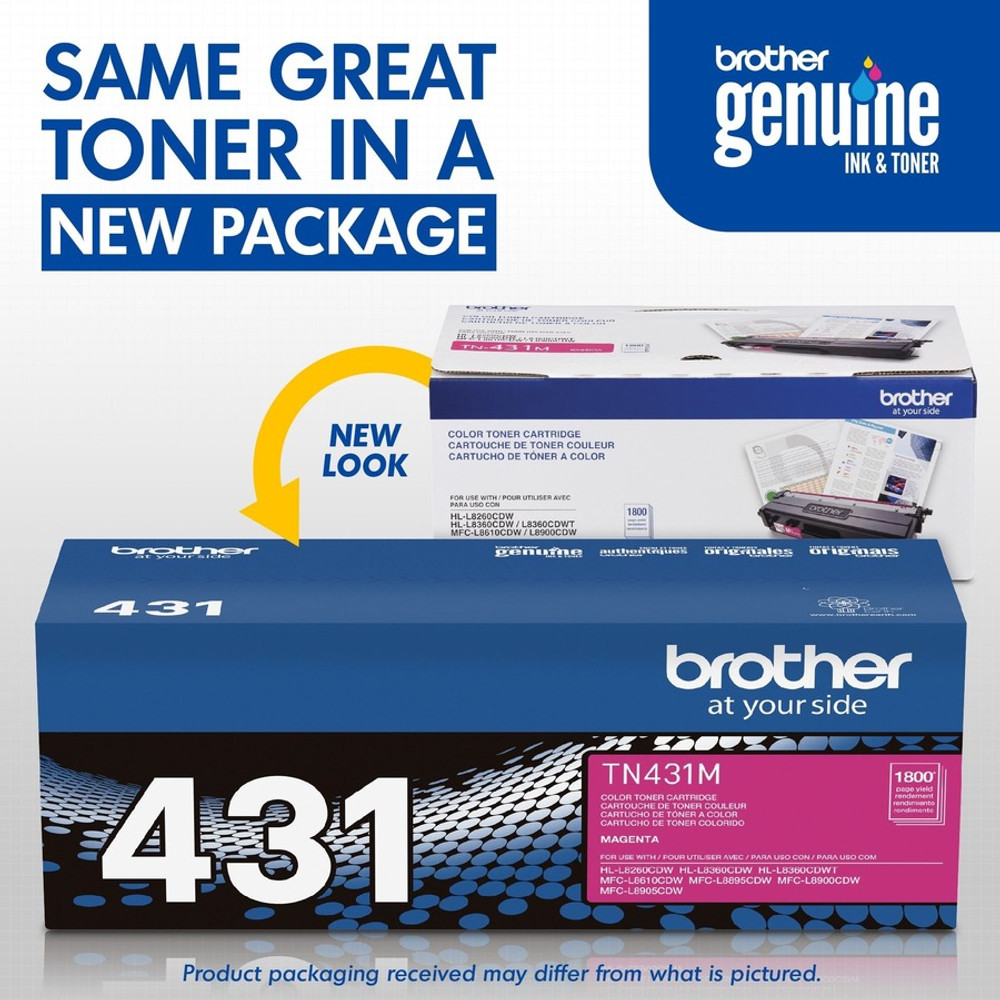 Brother Industries, Ltd Brother TN431M Brother TN431M Original Standard Yield Laser Toner Cartridge - Magenta - 1 Each