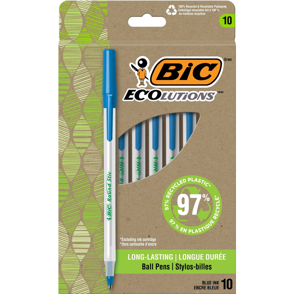 BIC GSME10BE BIC Ecolutions Round Stic Ball Point Pen