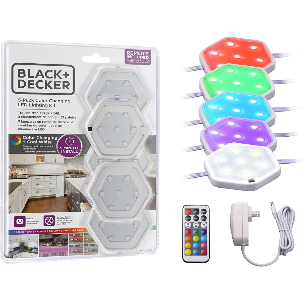Amax Inc Bostitch LEDUCPUCK5RG Bostitch Color-Changing LED Puck Light Kit