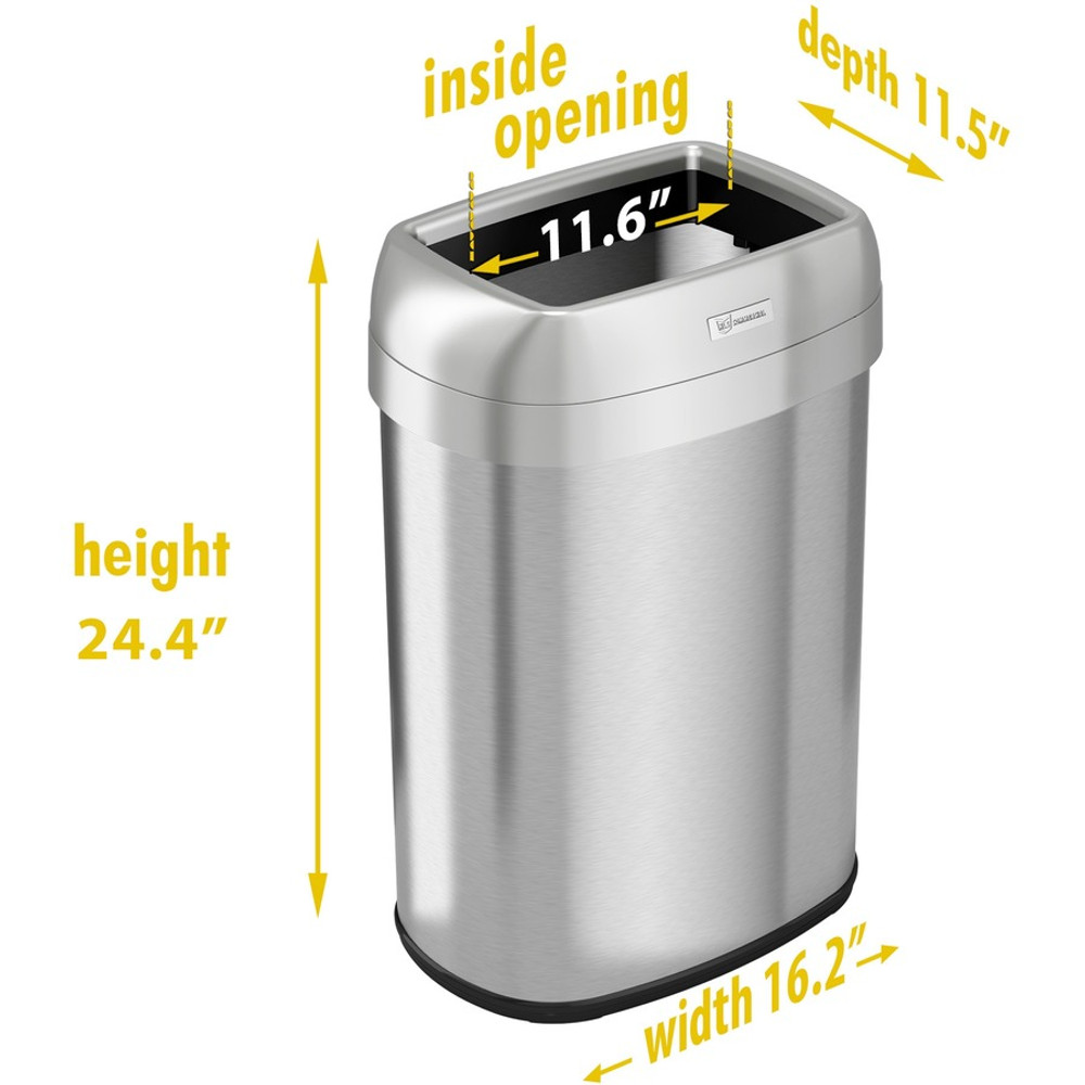 HLS Commercial HLS13STV HLS Commercial Stainless Steel Open Top Trash Can