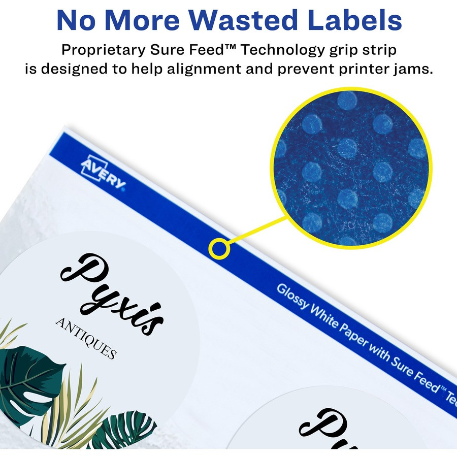 Avery Avery&reg; 22891 Avery&reg; Glossy White Labels, 3" Round, 60 Labels (22891)