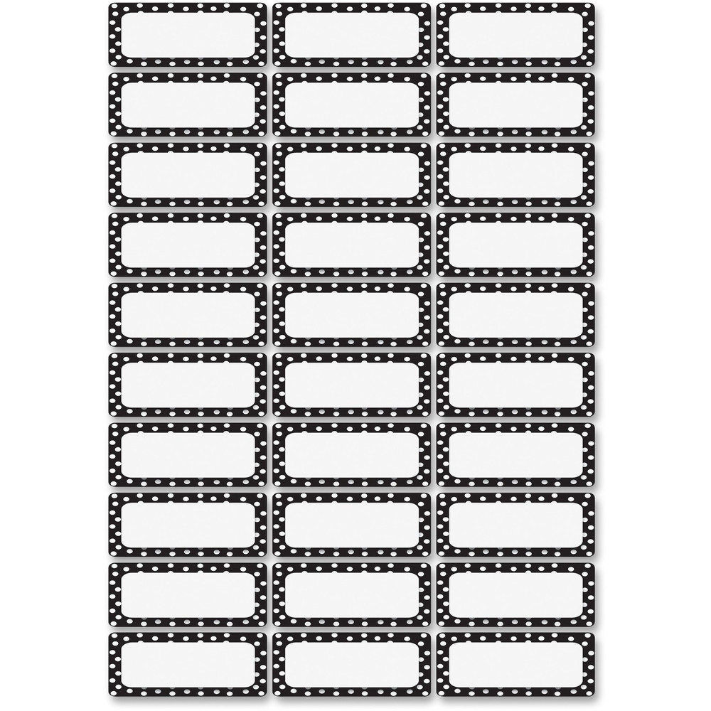 Ashley Productions, Inc Ashley 10080 Ashley Dry Erase Black/White Dots Nameplate Magnets
