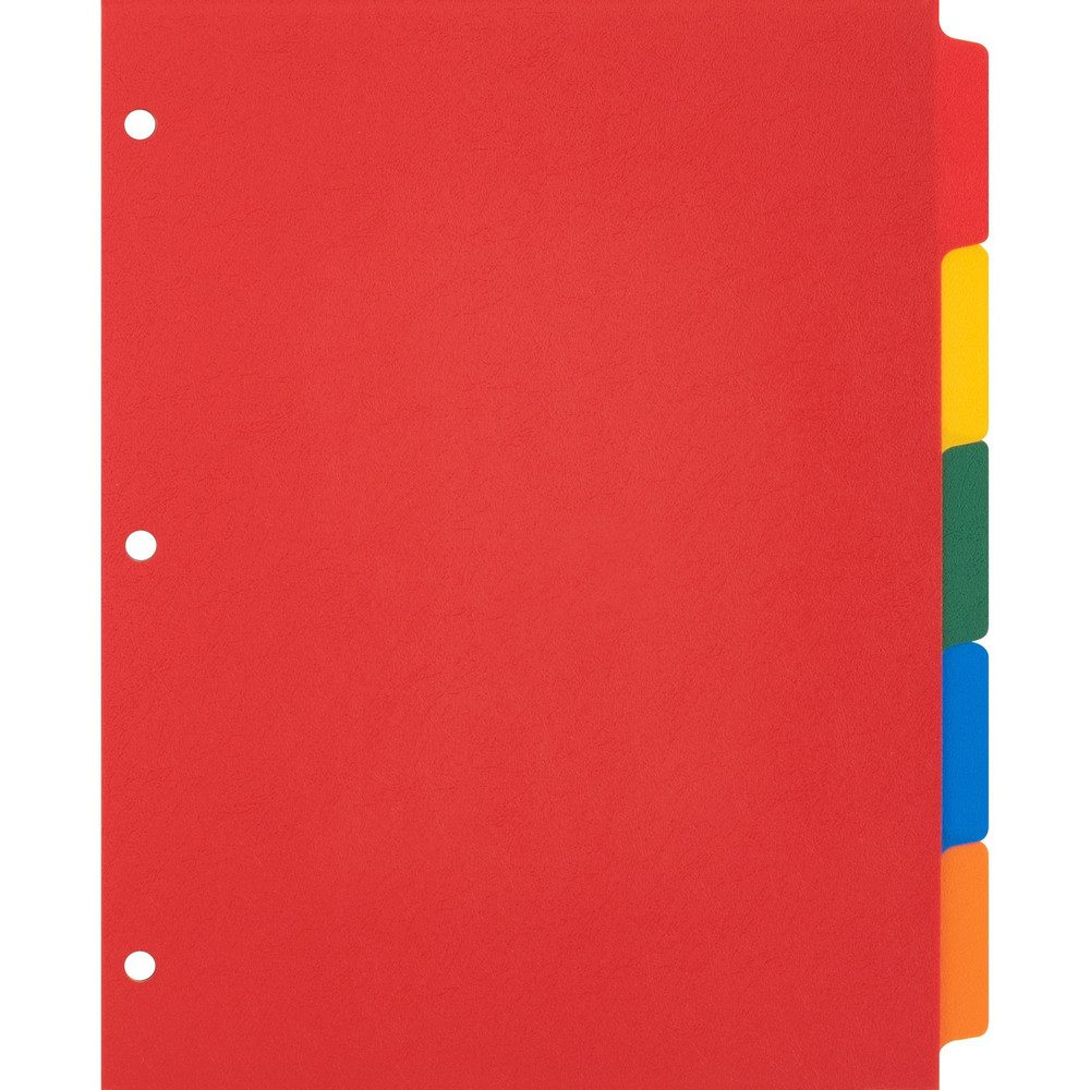 Business Source 01809 Business Source Plain Tab Color Polyethylene Index Dividers