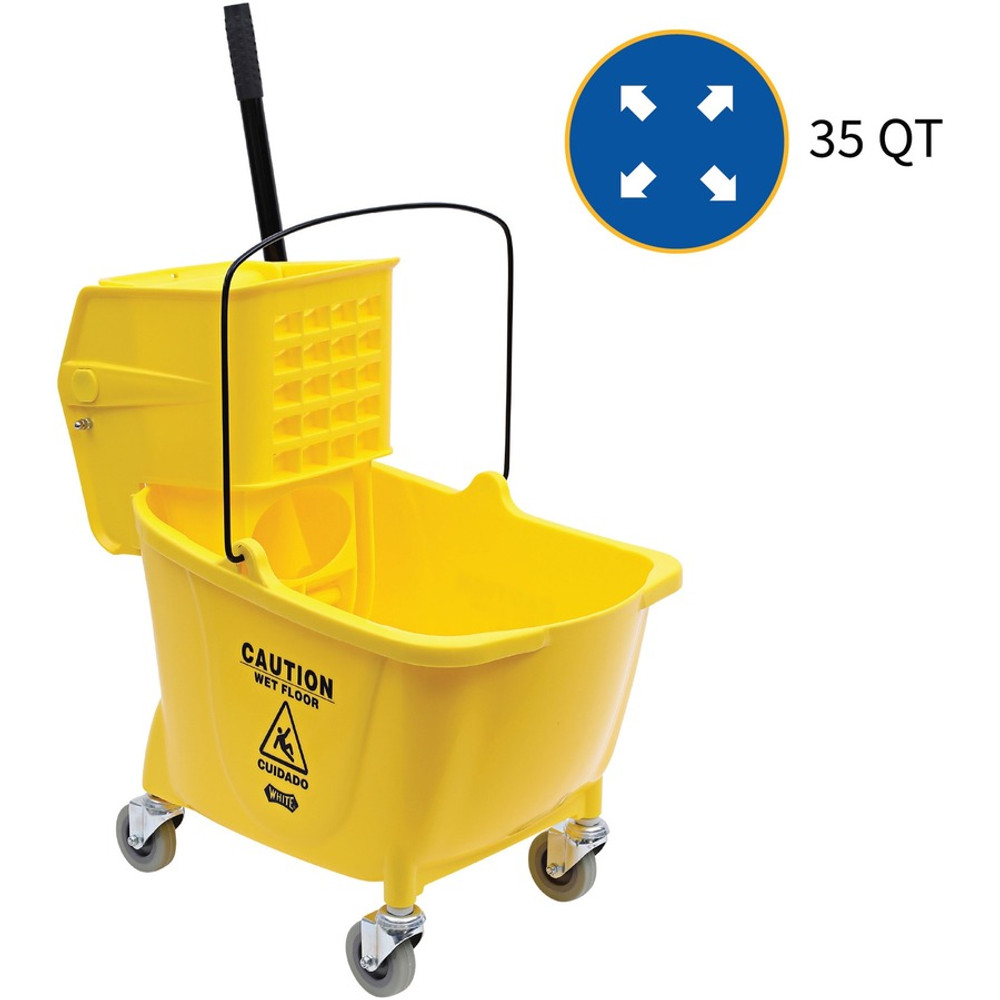 Genuine Joe 02347 Genuine Joe 35-quart Side Press Mop Bucket & Wringer Combo